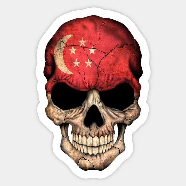 Singapore Flag Skull Sticker by jeffbartels